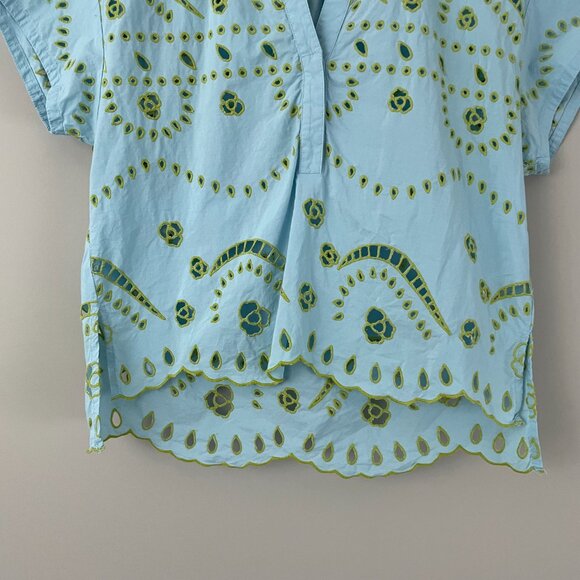 Anthropologie Maeve Boxy Eyelet Cotton Popover Shirt Size Small - Picture 5 of 6